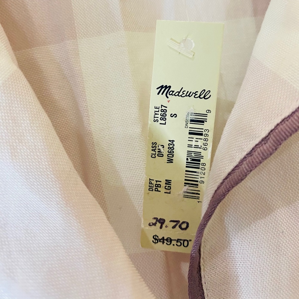 🆕 Madewell Bedtime Pajama Top in Lilac Gingham - Picture 6 of 6
